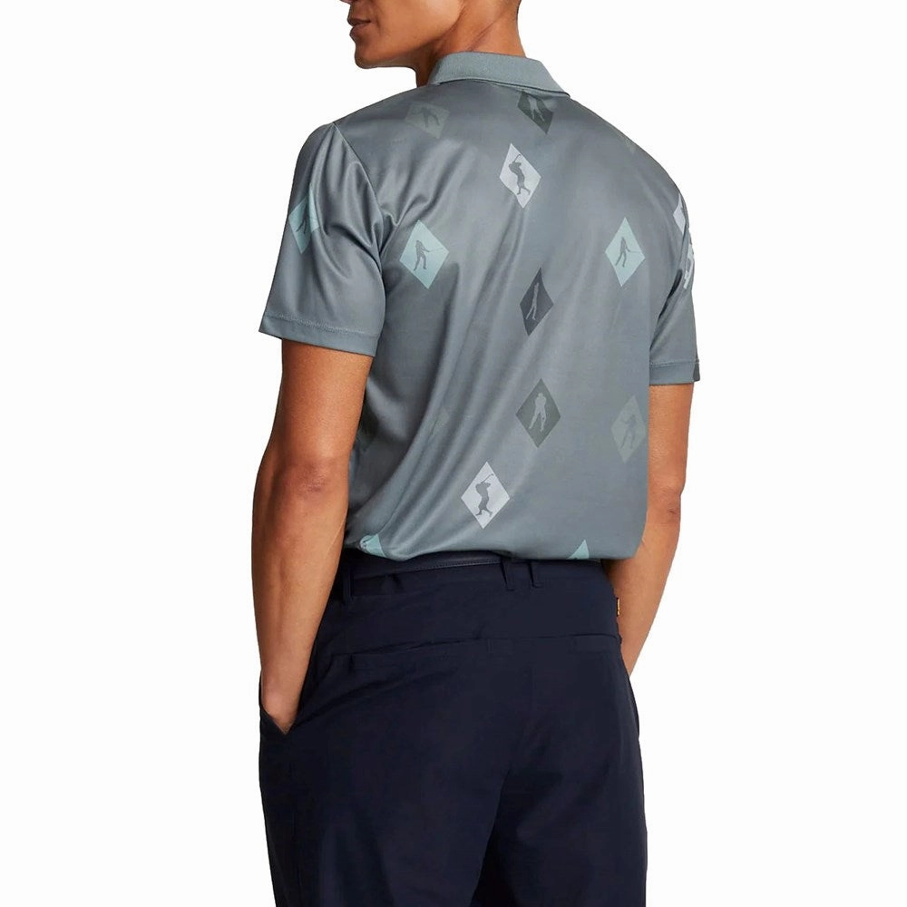 Thermoregulating Lining Lyle And Scott Polka Diamond Polo Golf Shirt - Cactus Green