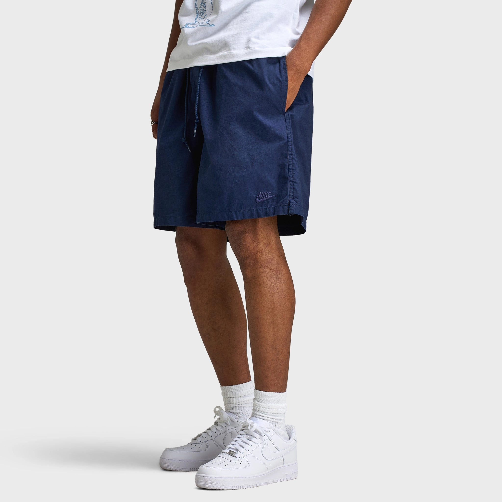 Effortless Style Nike Club Washed Flow Shorts Obsidian / Obsidian