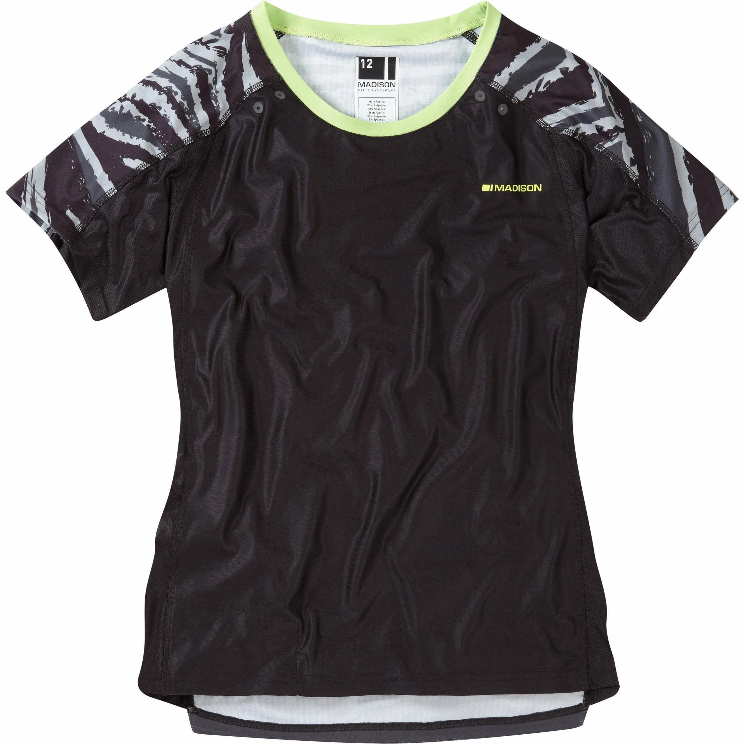 Odor Resistant Material Madison Flux Enduro Short Sleeve Womens Cycling Jersey - Black