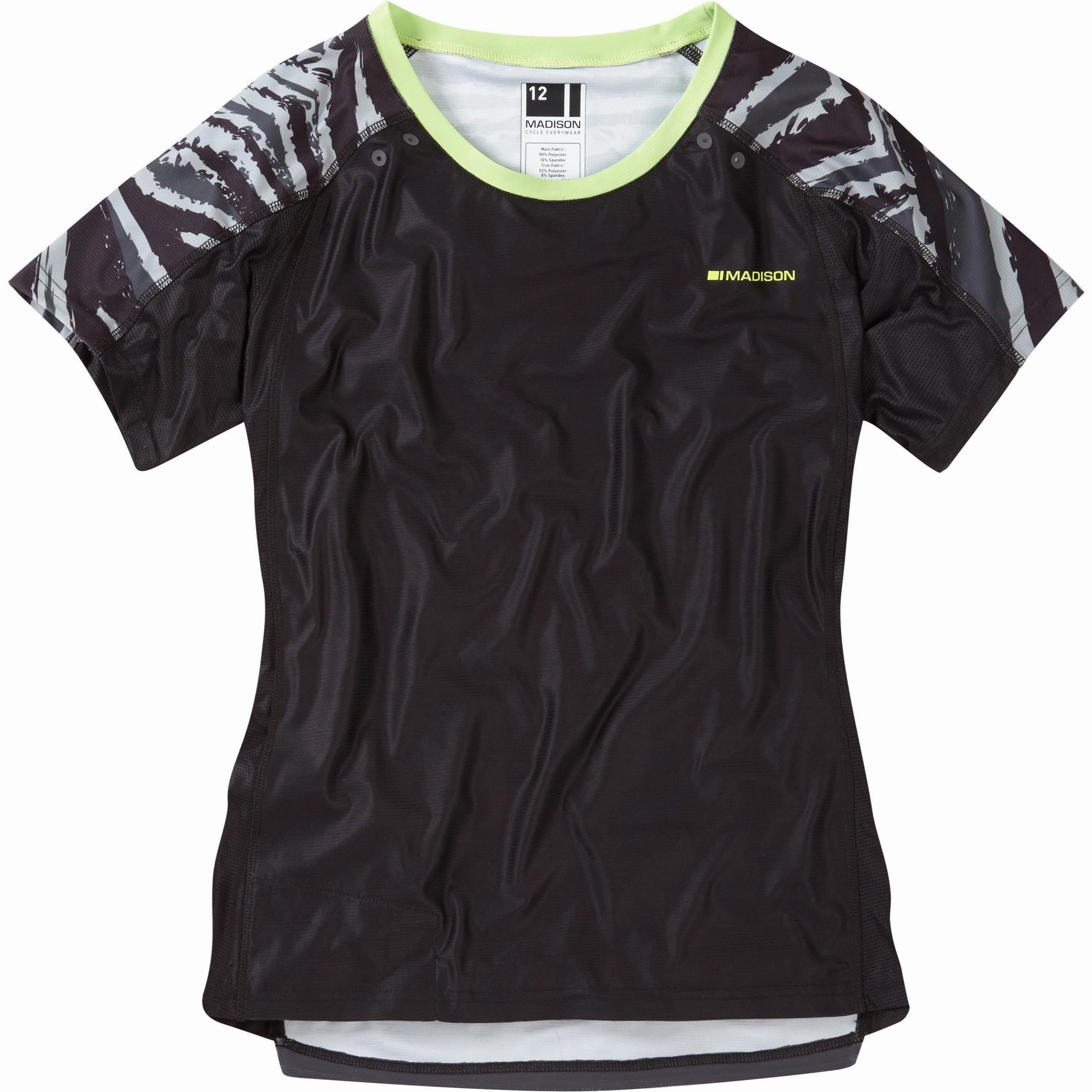 Madison Flux Enduro Short Sleeve Womens Cycling Jersey - Black 360 Degree Airflow System Little