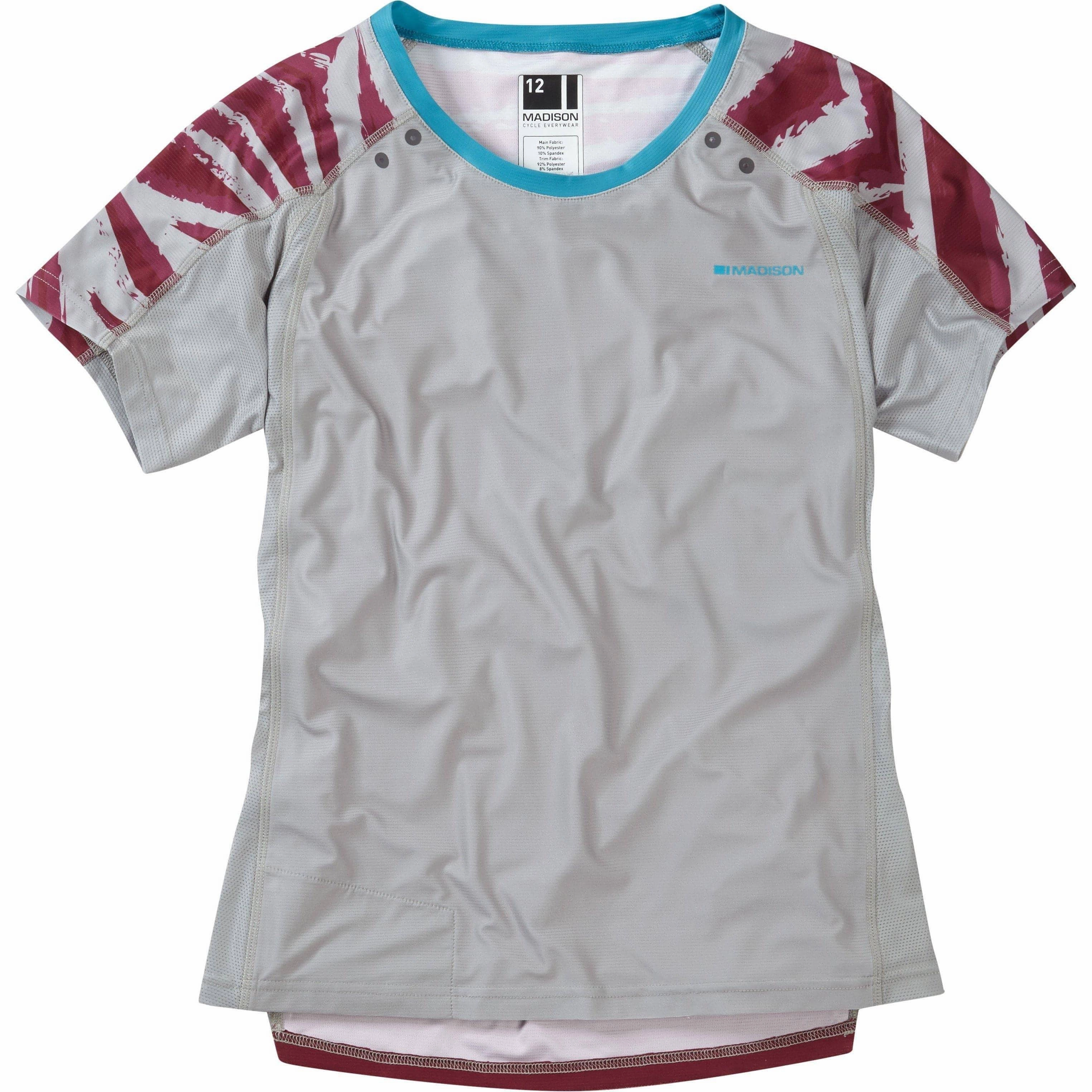 Madison Flux Enduro Short Sleeve Womens Cycling Jersey - Grey Versatile Layering Thermo Regulating Fabric