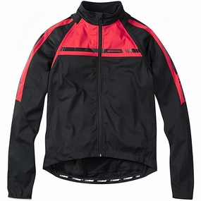 Madison Sportive Convertible Mens Cycling Jacket - Black Grid Fleece Lining