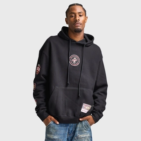 Mitchell & Ness Chicago Bulls Hoodie / Faded Black Teflon Coated Layer Up Style