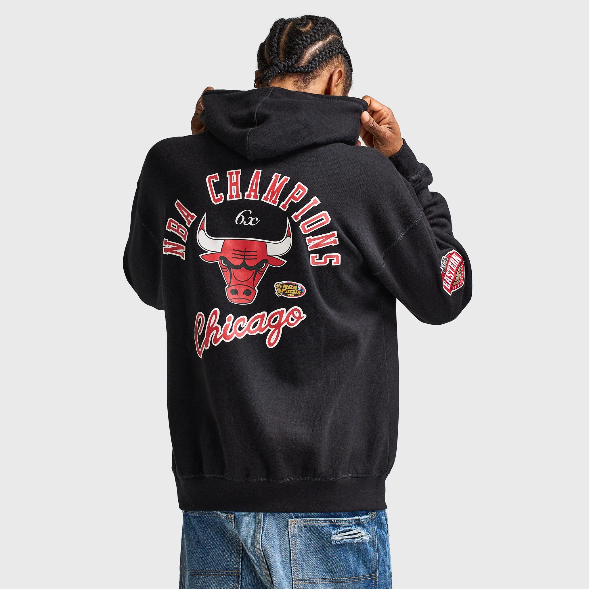 Flexible Elbow Patches Flexible Elasticity Mitchell & Ness Chicago Bulls Hoodie / Faded Black
