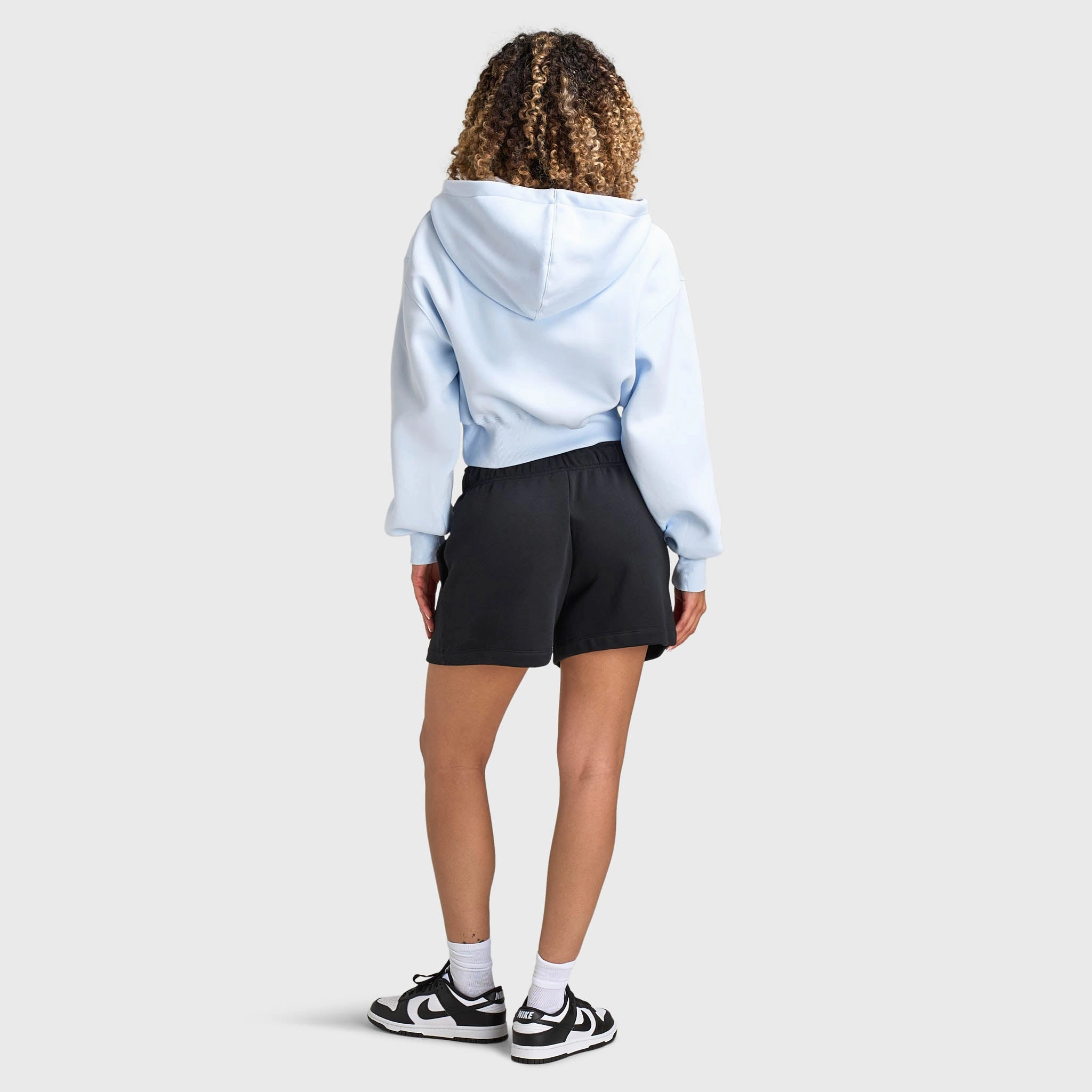 Stretch Fabric Winter Layers Nike Sportswear Women's Phoenix Fleece Loose Crop Full Zip Hoodie Blue Tint / Sail