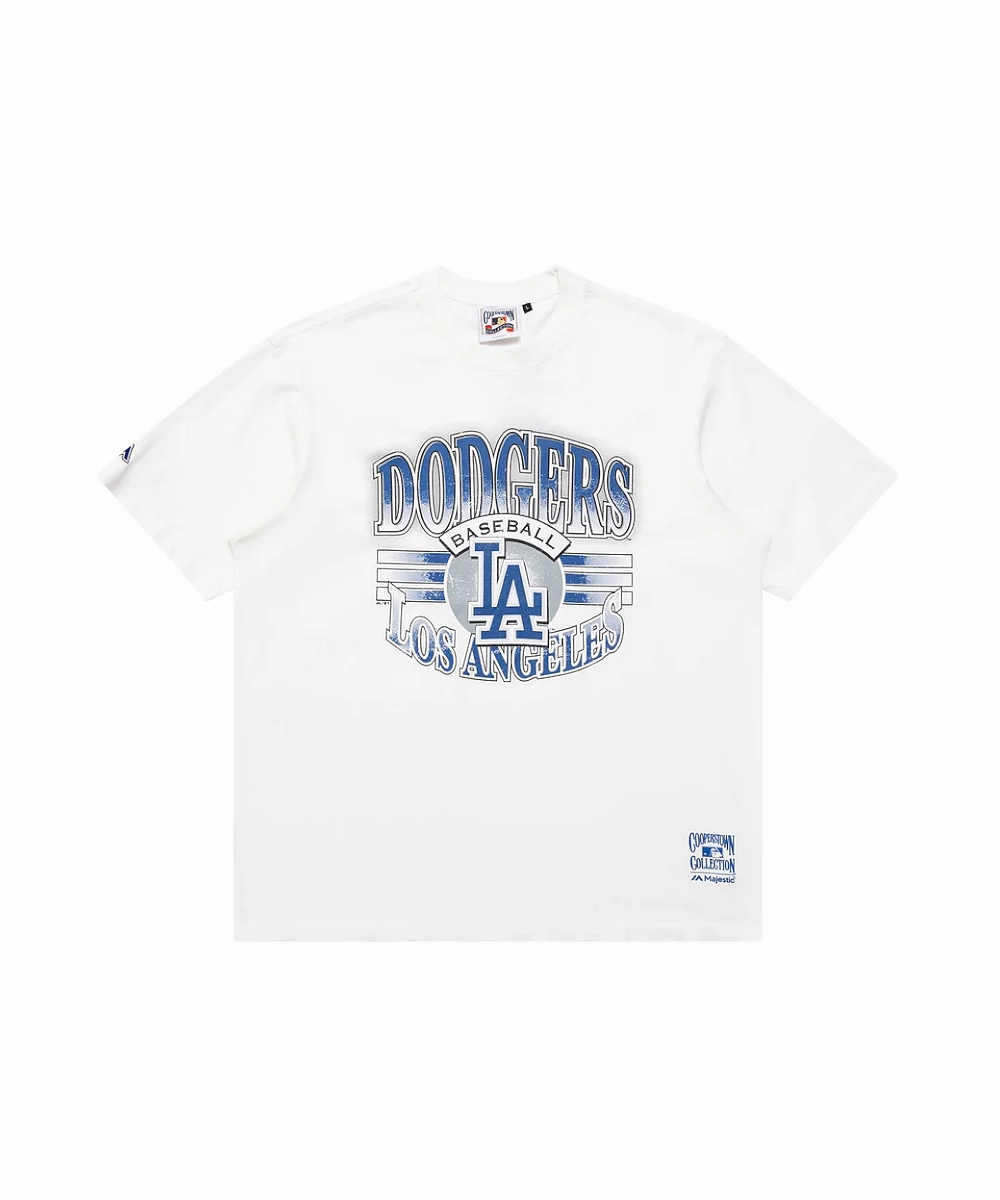 Majestic Los Angeles Dodgers Glow Stripe Tee (Vintage White) NoSlipTrims