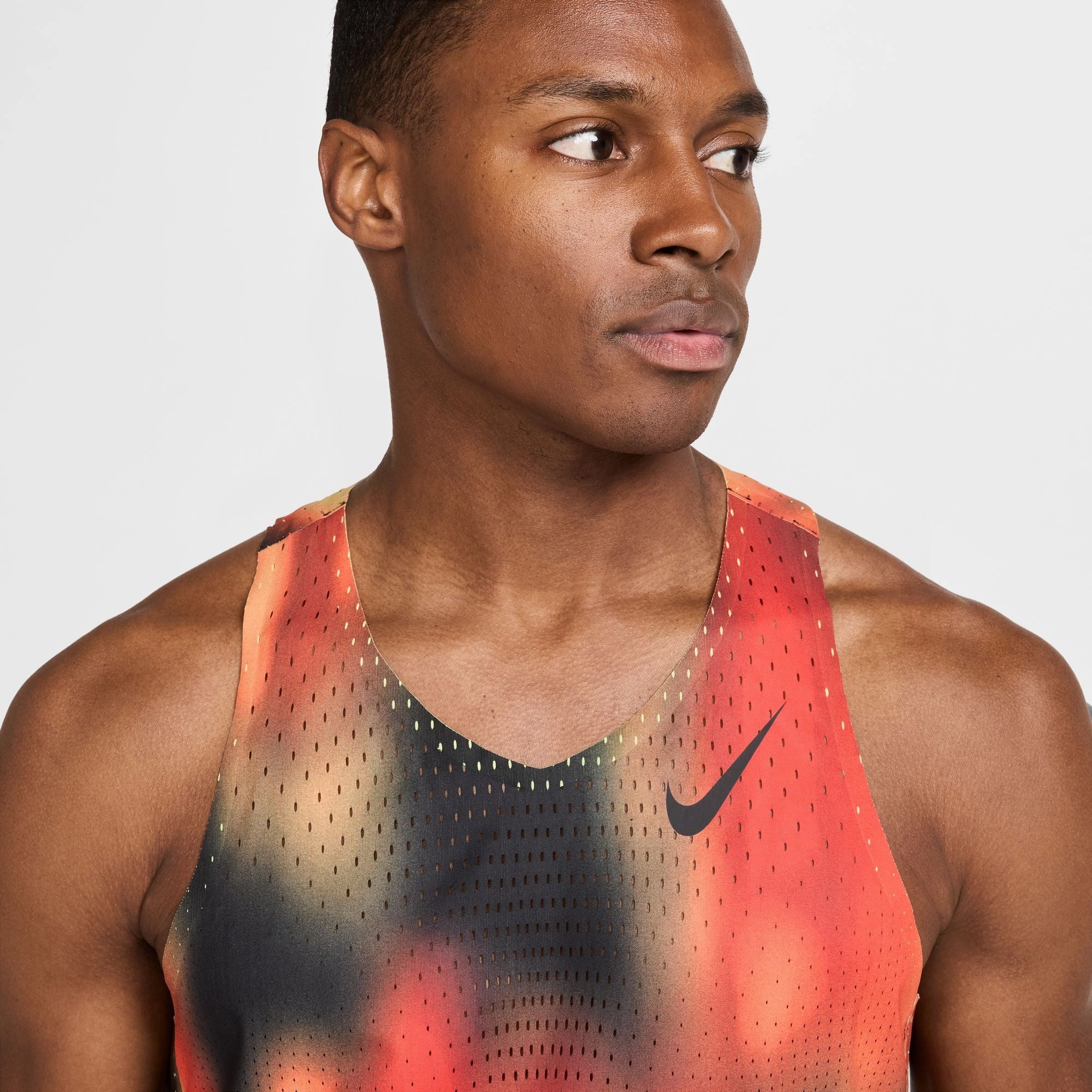 Men's Dri-FIT AeroSwift ADV Running Vest Light Lemon Twist / Light Crimson / Black Ethic Core