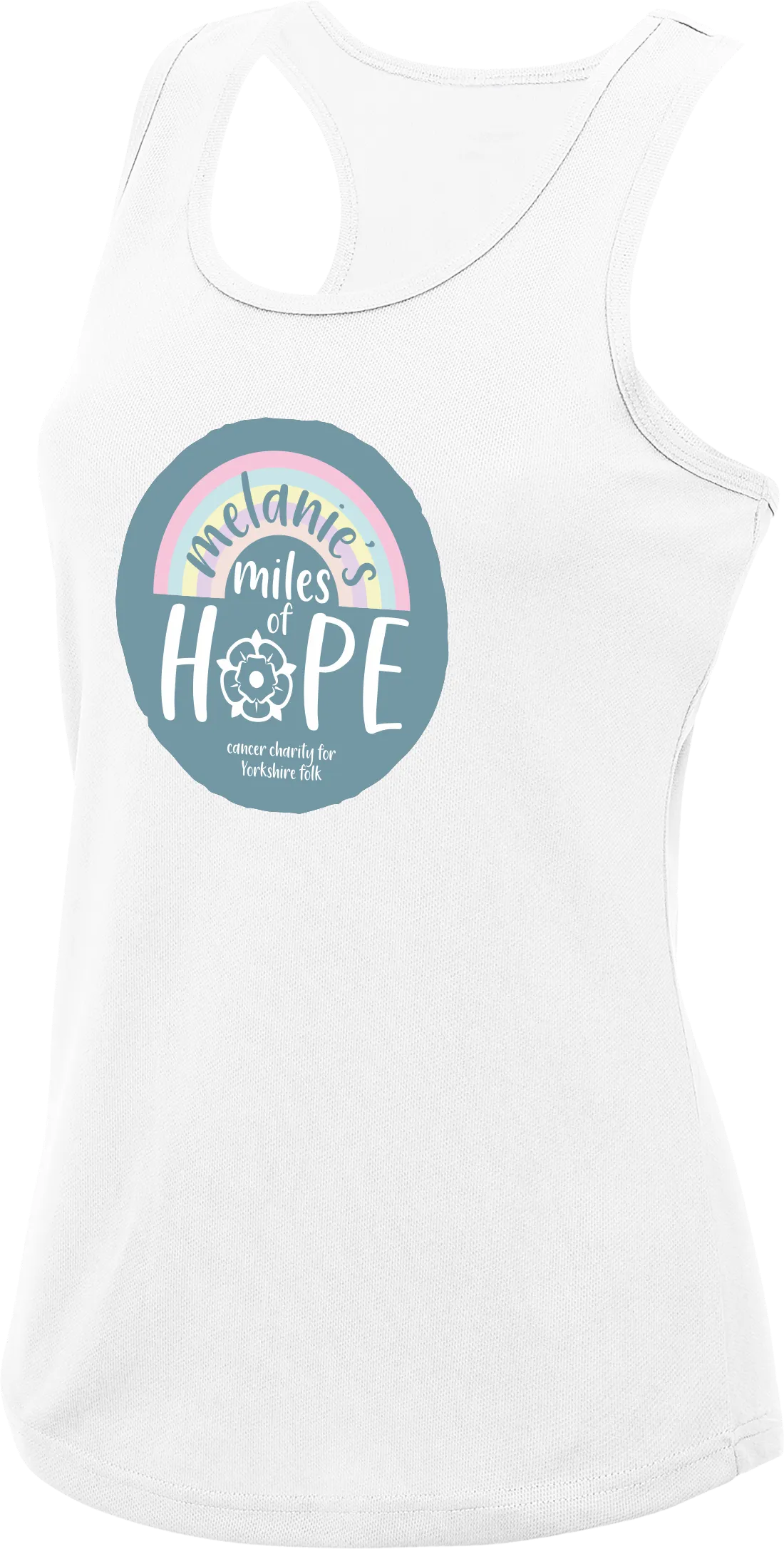Melanie's Miles of Hope Women's Vest - White StaticFree Lining Compression Fit