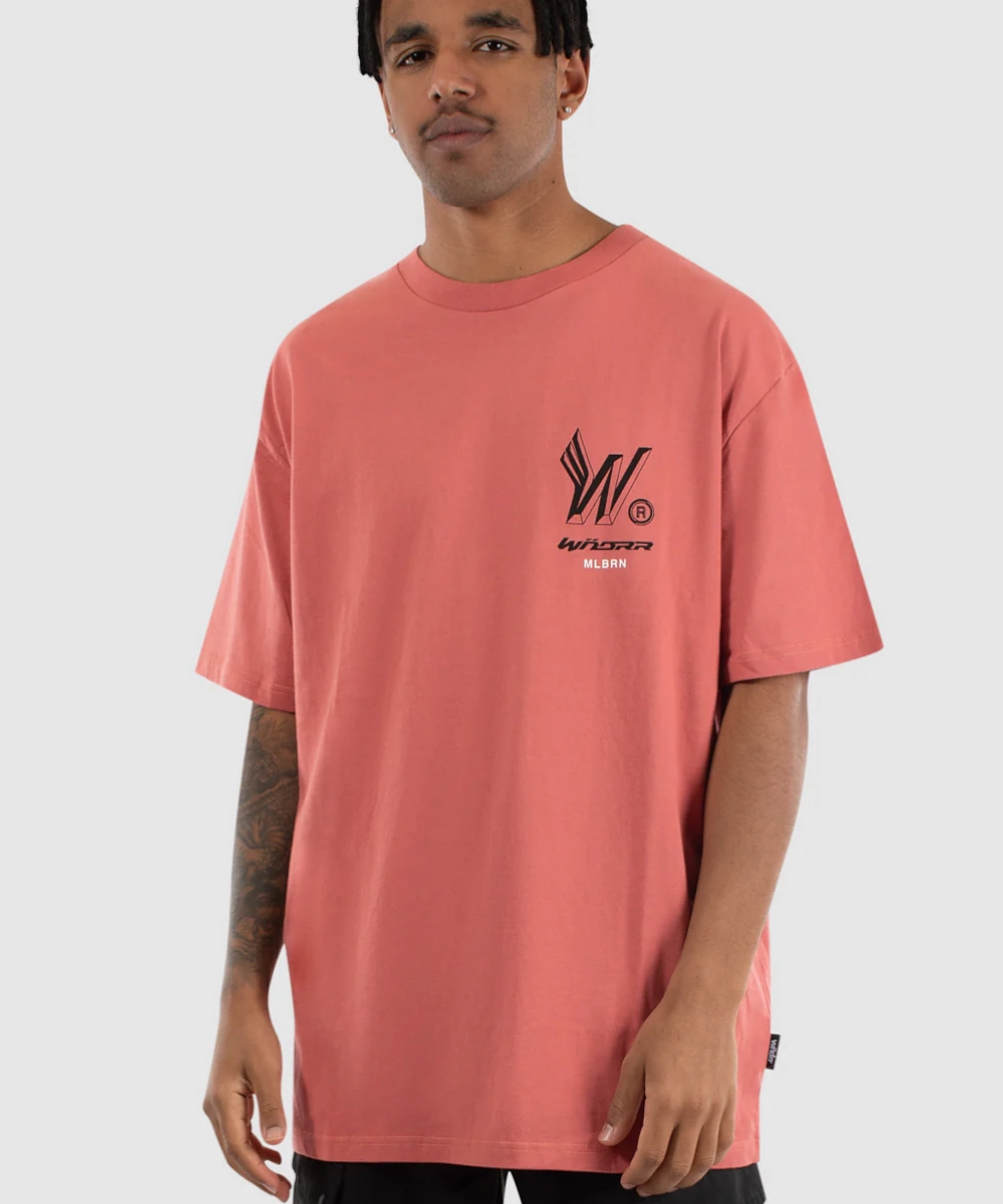WNDRR Repeat Box Fit Tee (Melon) MultiPocket