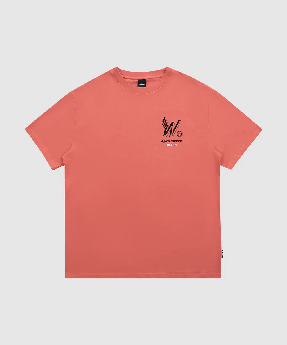 Glow Up Tight Net WNDRR Repeat Box Fit Tee (Melon)