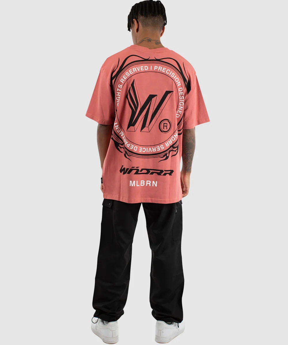 WNDRR Repeat Box Fit Tee (Melon) ElasticFree Cuffs