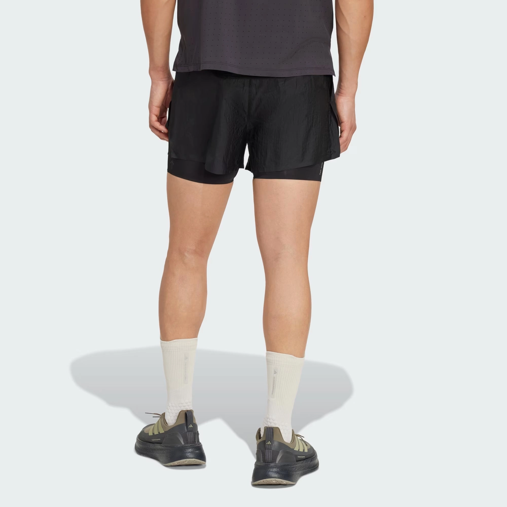 Men's Adi365 H.Koumori Running 2 in 1 Shorts Black ReflectiveDetails