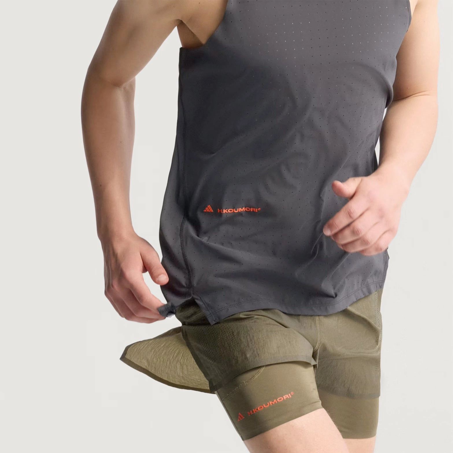 Jewel tone Men's Adi365 H.Koumori Running Tank Black