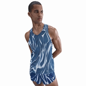 MinimalistStyle Men's Dri-FIT AeroSwift ADV Running Vest Coastal Blue / White