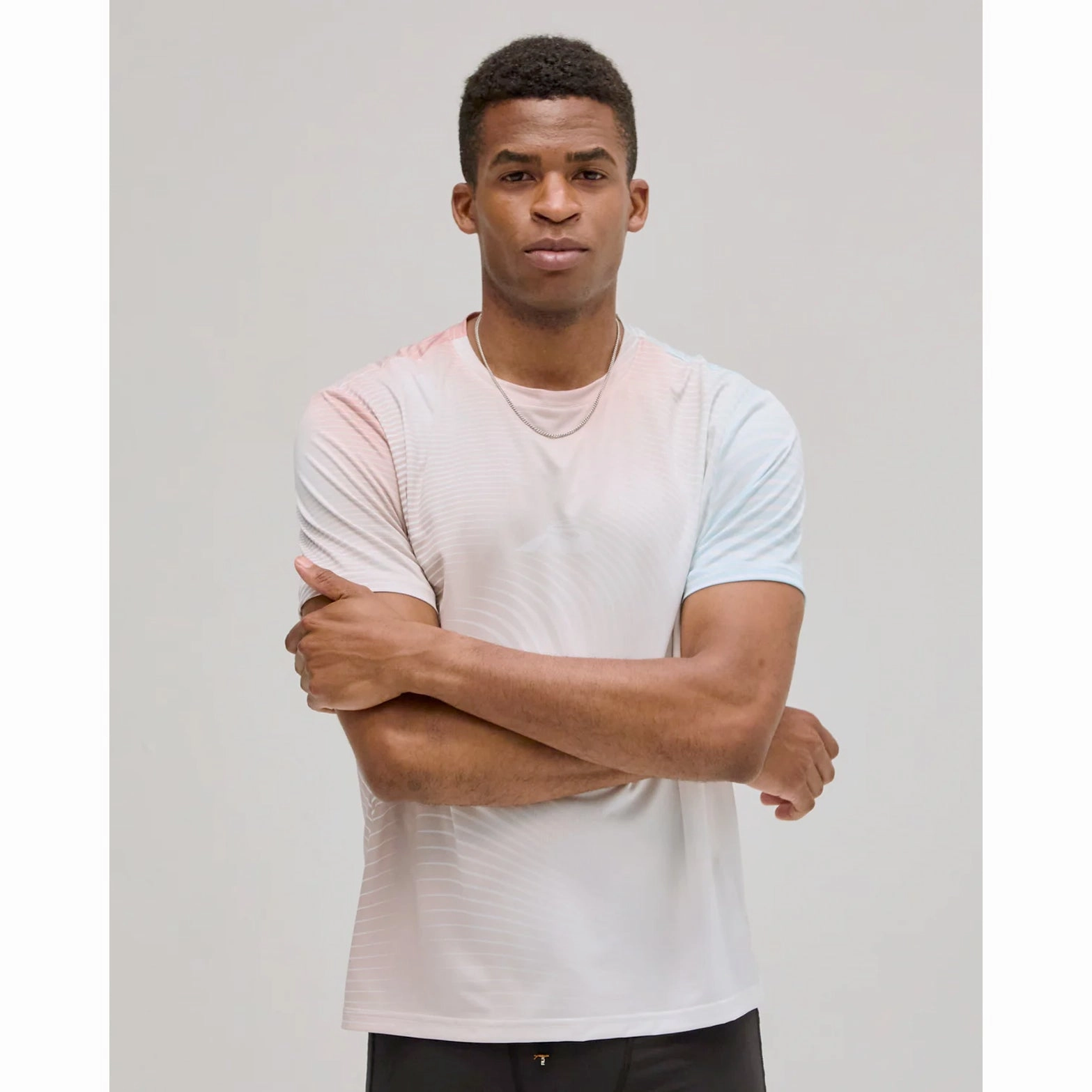 Men's Drift Mirage Performance Tee Minty Blue Print MeshVentilation Rain Fit