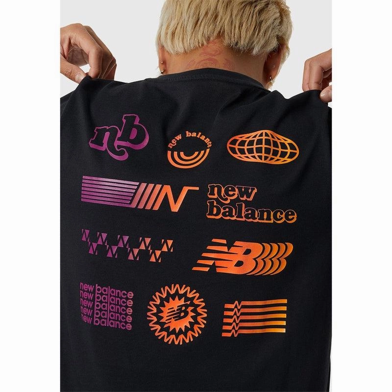 Men's Graphic Heathertech T-Shirt - Black/Multi Reinforced Hems Stretch Knit Material