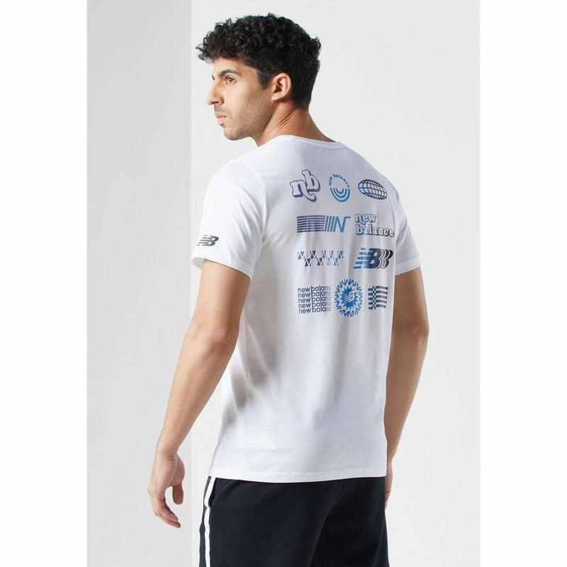Men's Graphic Heathertech T-Shirt - White/Blue/Purple FrictionReducing Summer Sweater