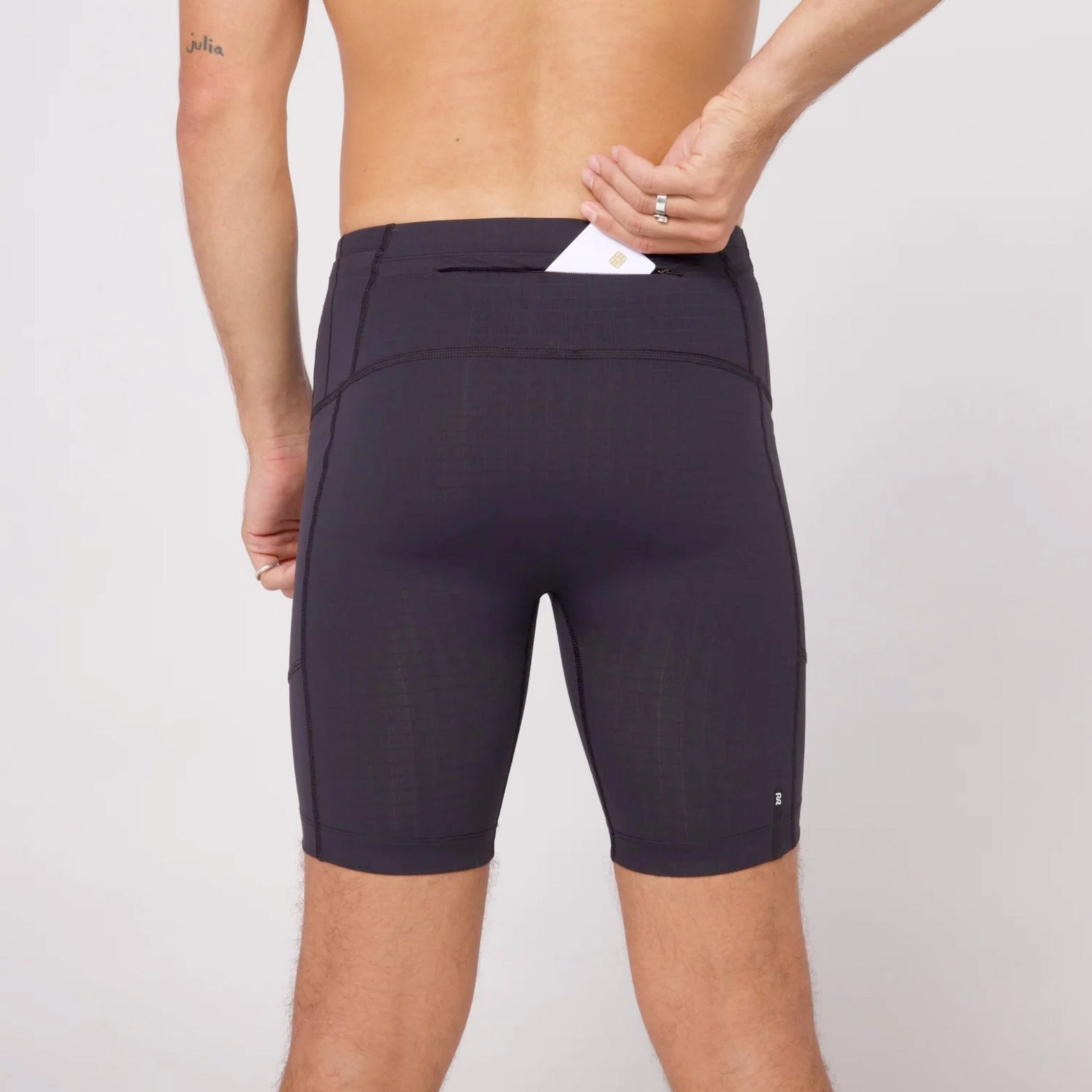 Men's Gridlock 7 Pocket Half Tights Black Cool Glow LayeredConstruction