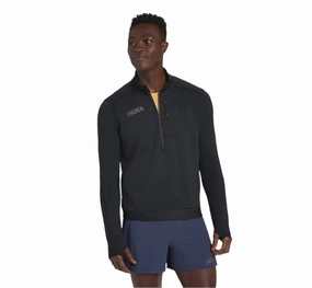 Bomber Cut Men's Hoka 1/2 ZIP ?C BLACK