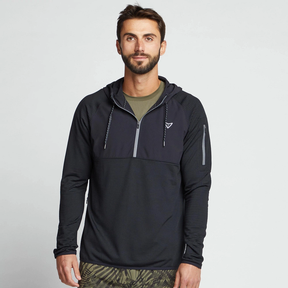 Men's Korsa Shield 1/2 Zip Hoodie Stitched Look Wind Resistant