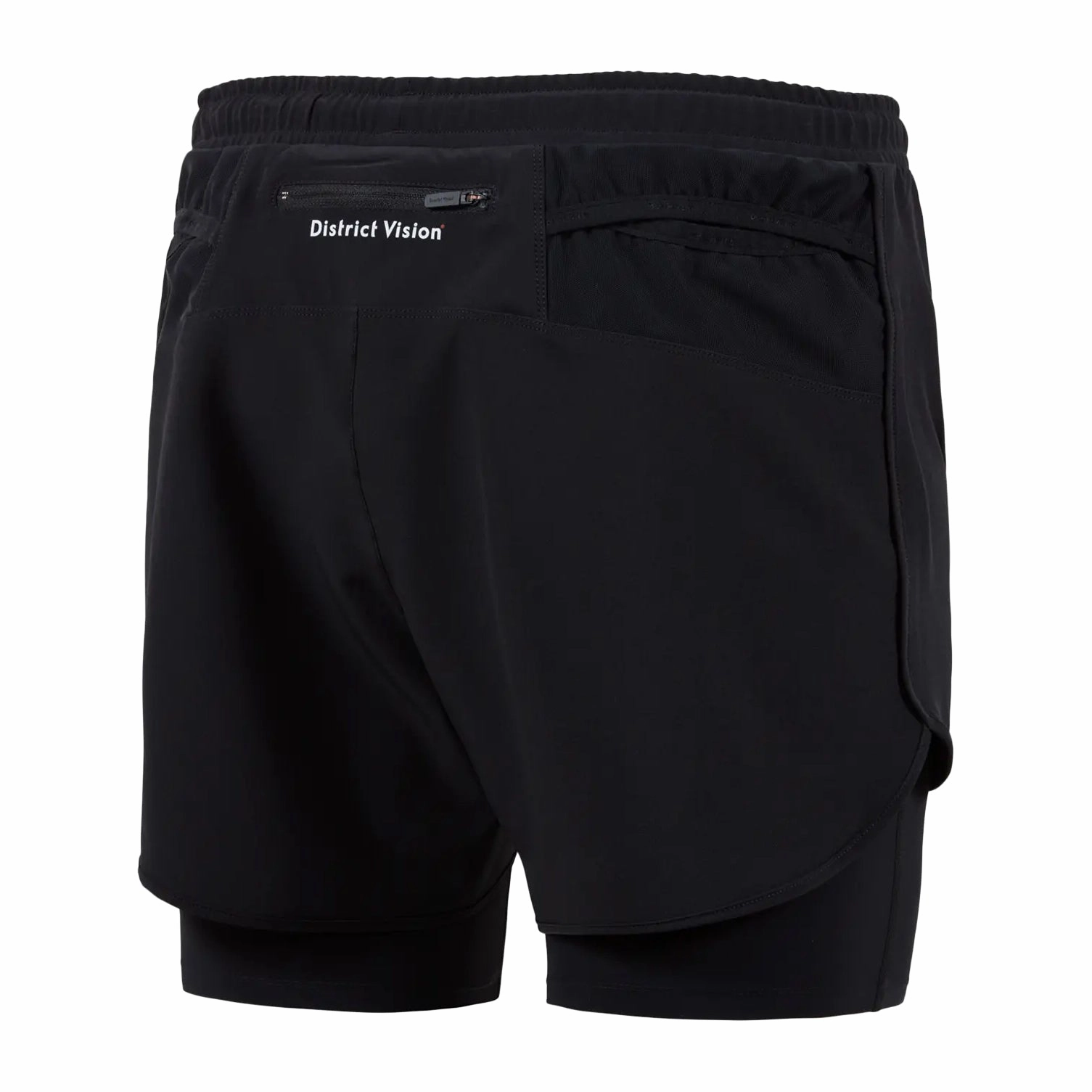 Men's Layered Pocketed Trail Shorts Black Clean Cut