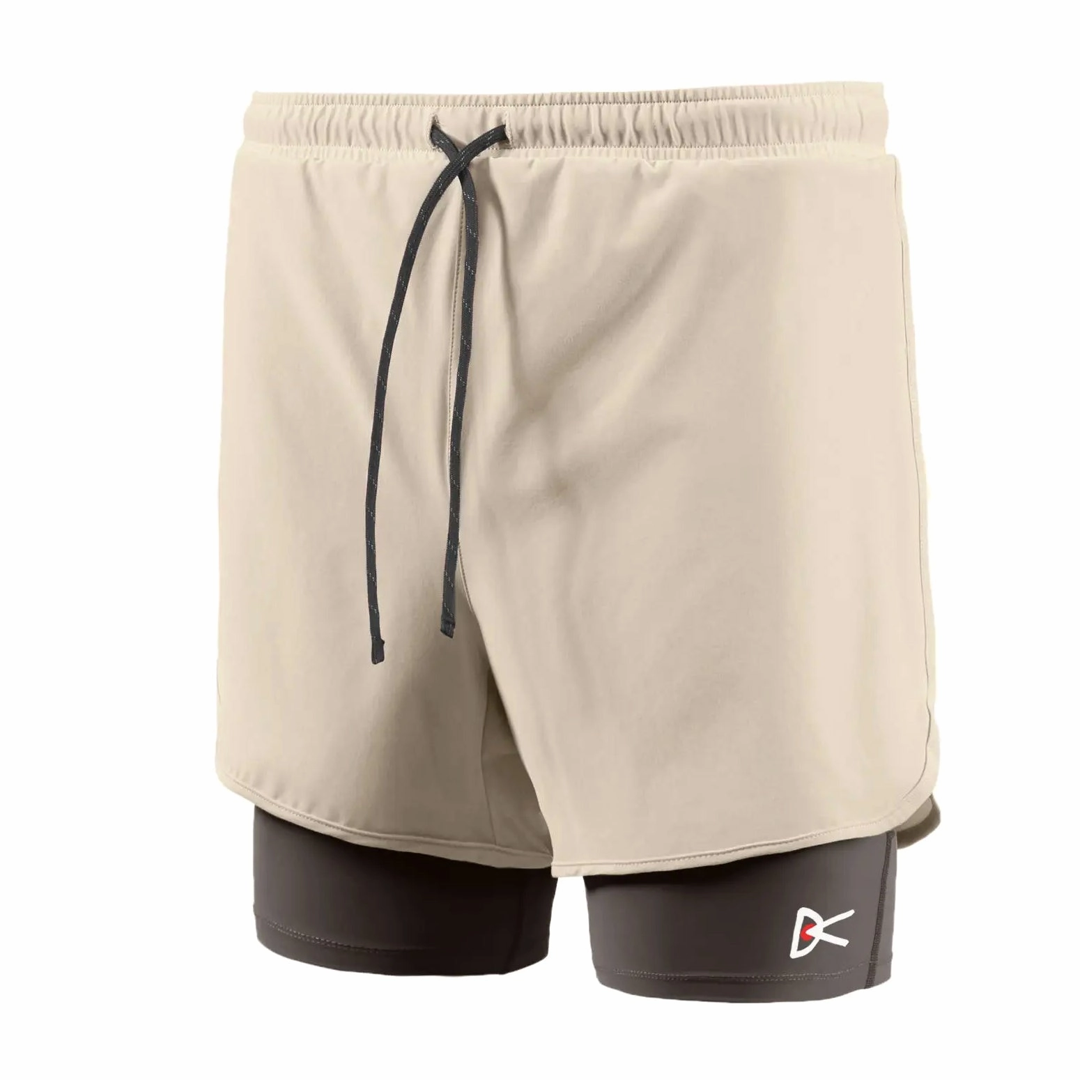 LowBulkFabric Flexible Fabric Blend Men's Layered Pocketed Trail Shorts Khaki / Slate Brown