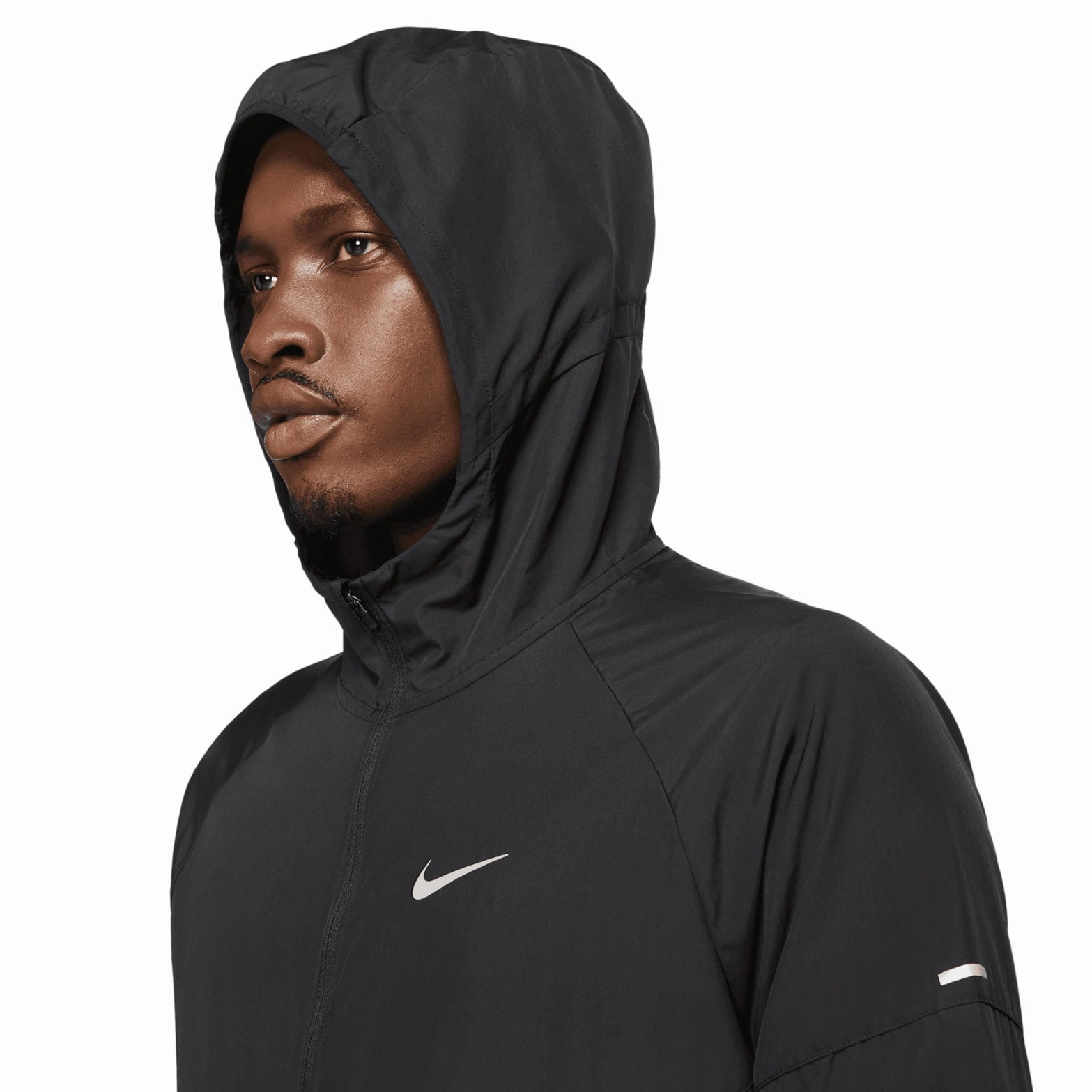 Men's Miler Repel Running Jacket Black / Black Lightweight Layering Design Edge