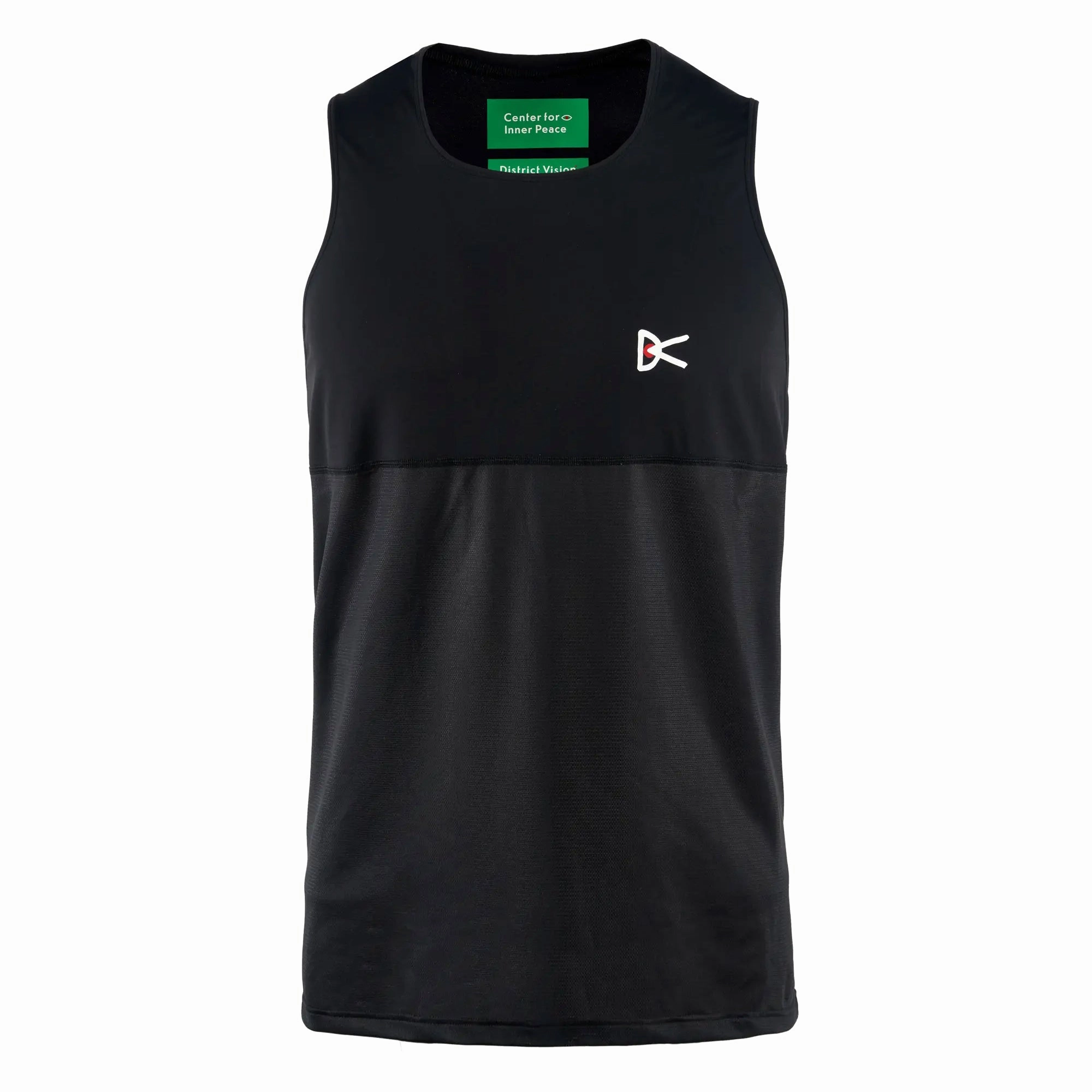 TactileStitching Men's Paneled Mesh Singlet Black