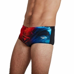 Men's Placement Digital 14cm Brief - Black/Dra Anti Ride Up Silicone Non Slip Waistband Flexible Boning Architecture