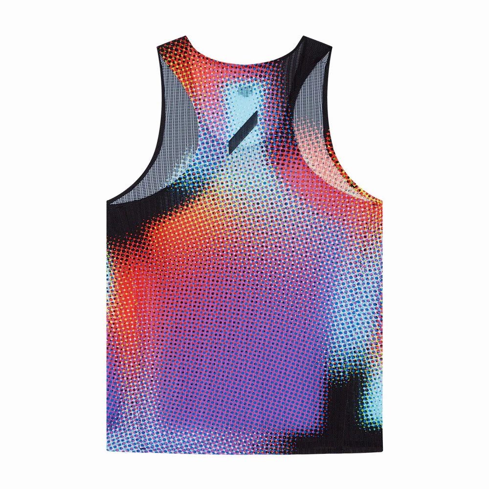 Men's Race Vest Black Rainbow Dot Leather Core