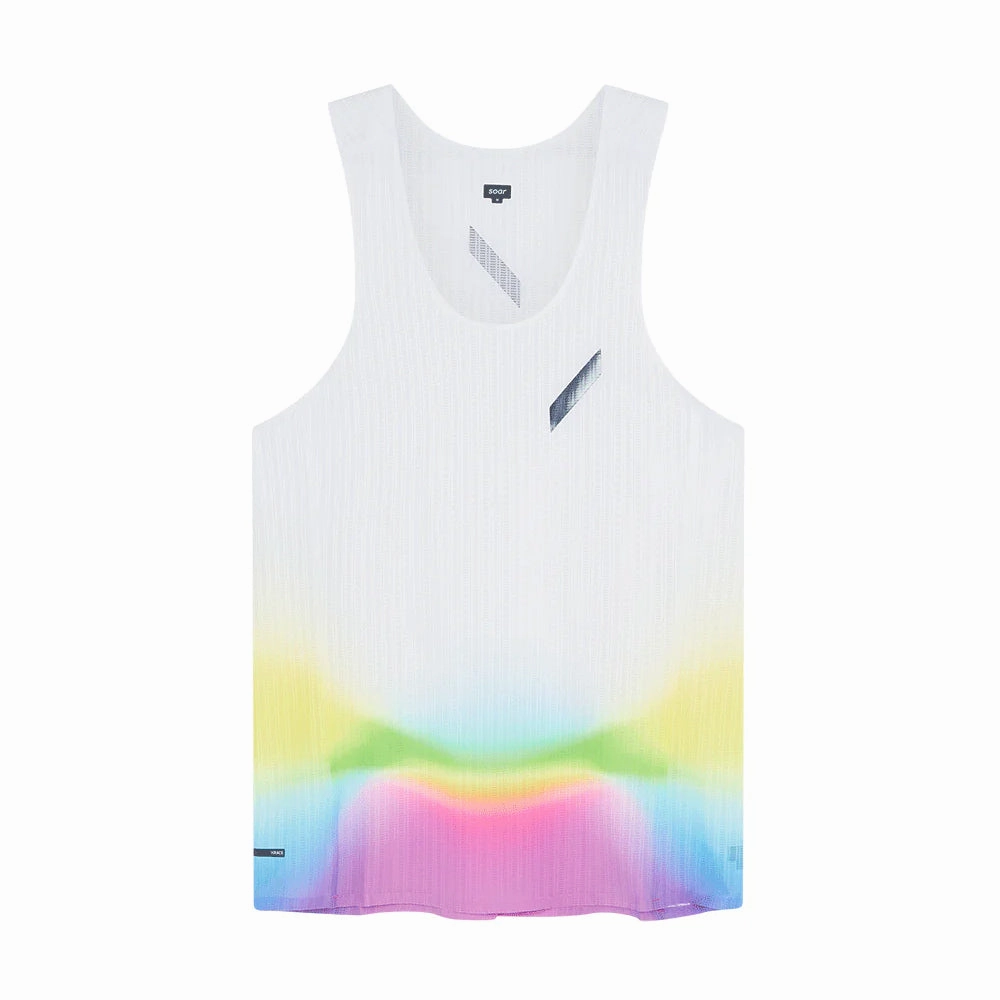 Matte Fit Men's Race Vest White / Summer Rainbow