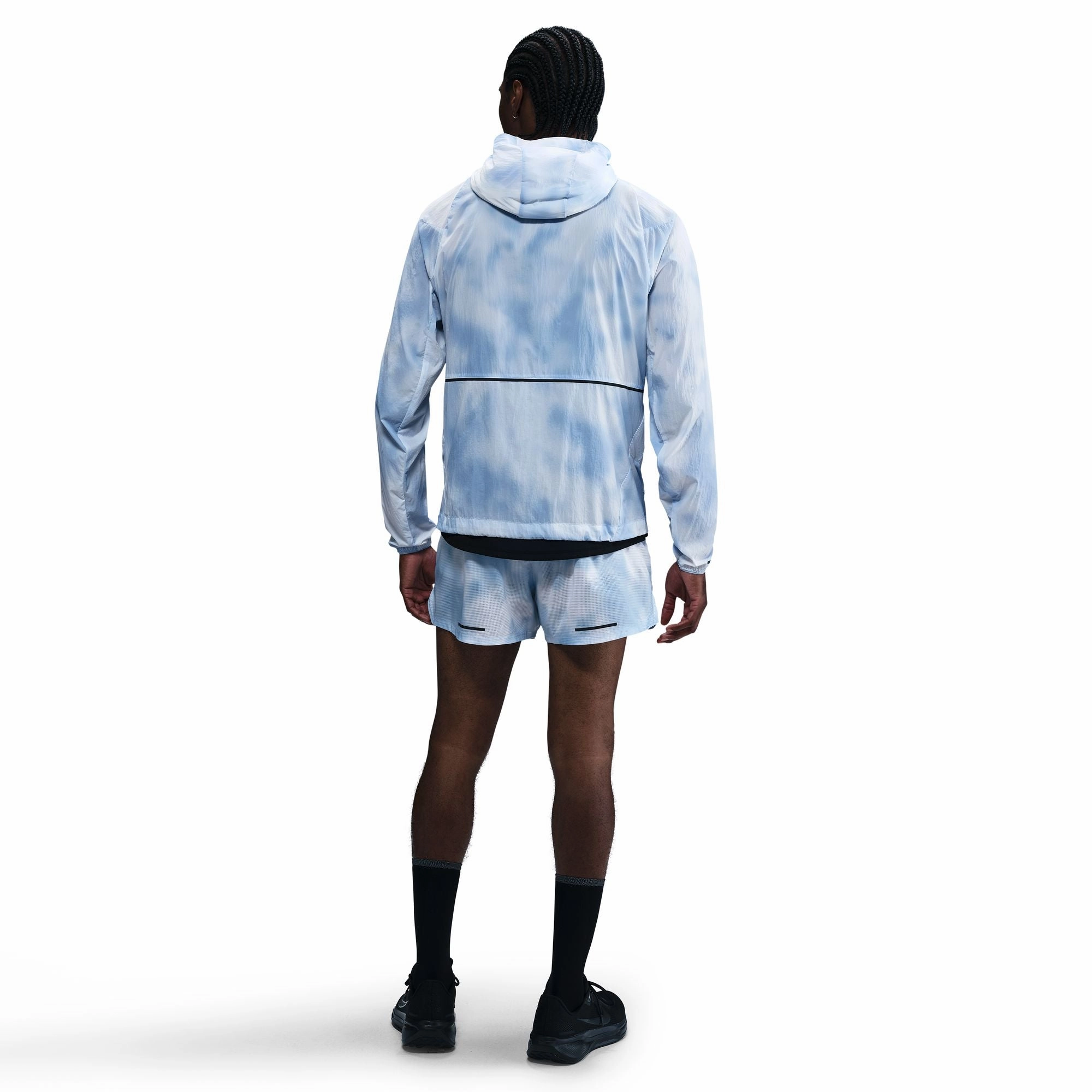 AntiPilling Fabric Red Flash Men's Run Division UV Running Jacket Psychic Blue
