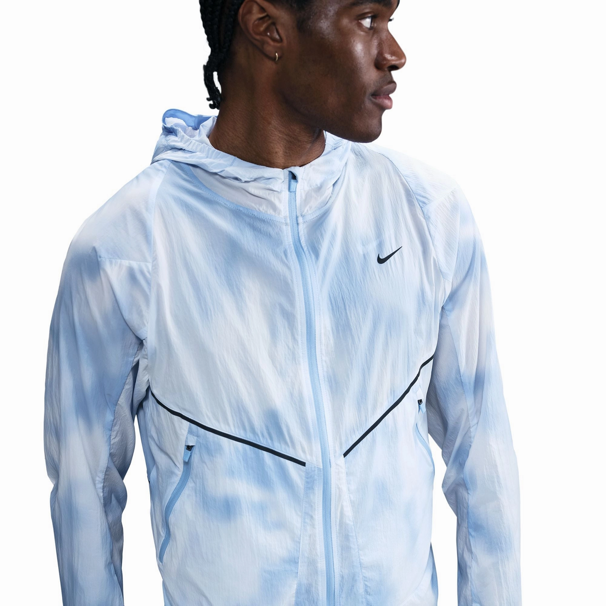 Skin Hug Men's Run Division UV Running Jacket Psychic Blue
