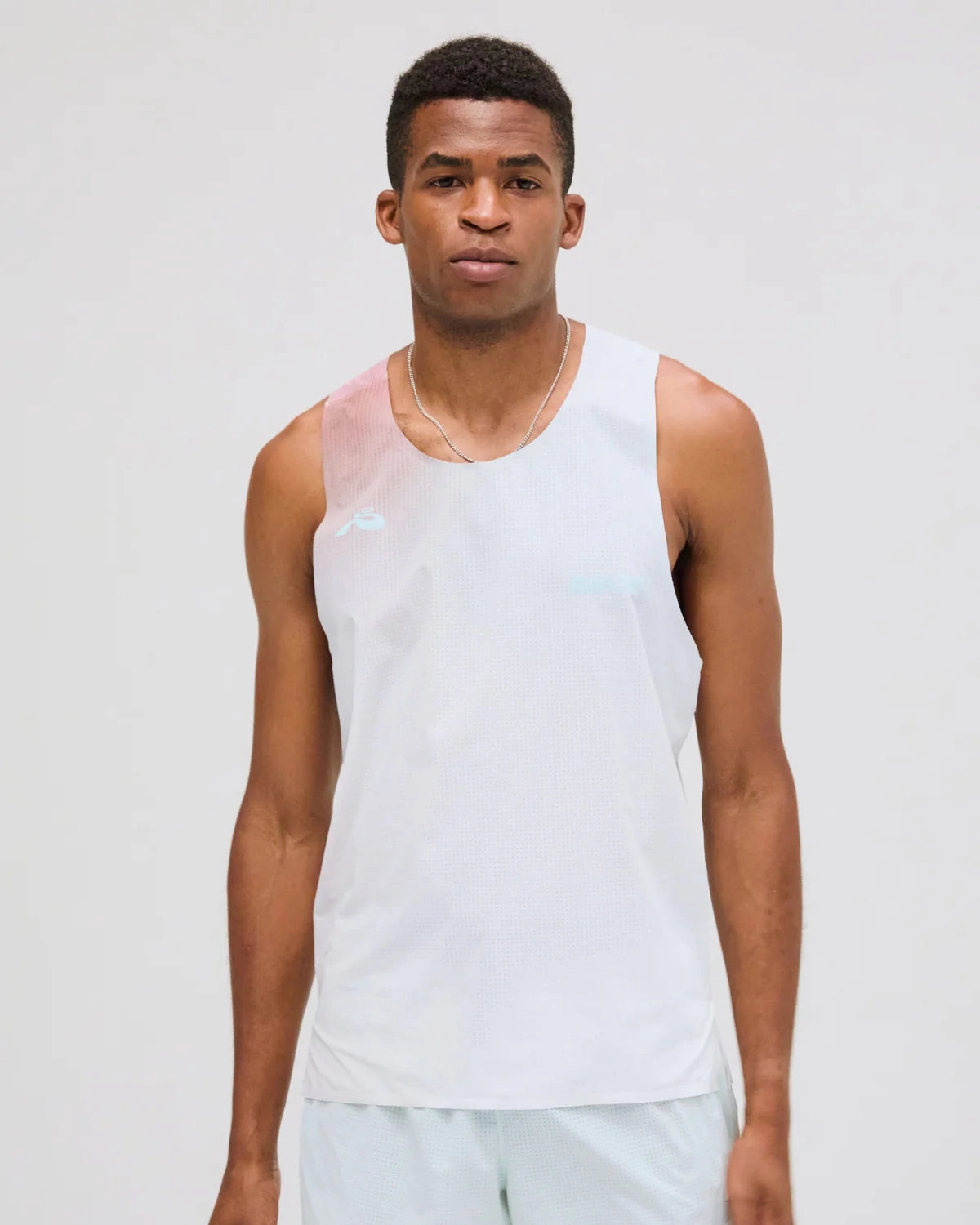 Men's Vento Performance Singlet Minty Blue Gradient Breathable fabric