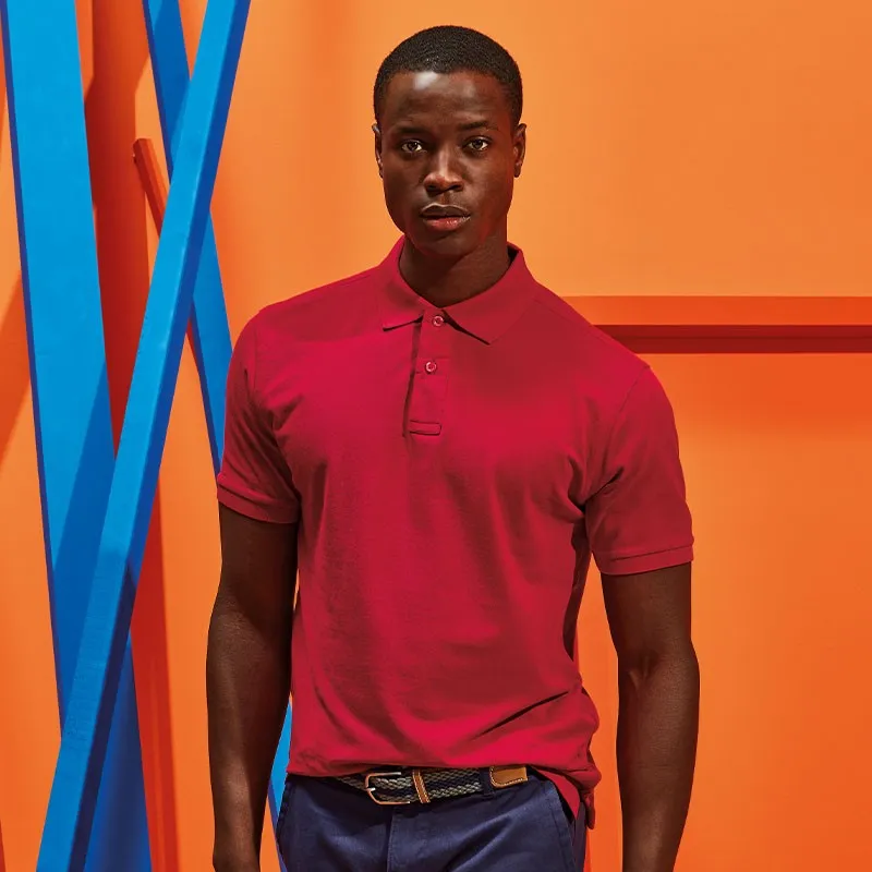 Men's Organic Polo | BLACK CrossBackStructure Flash Look