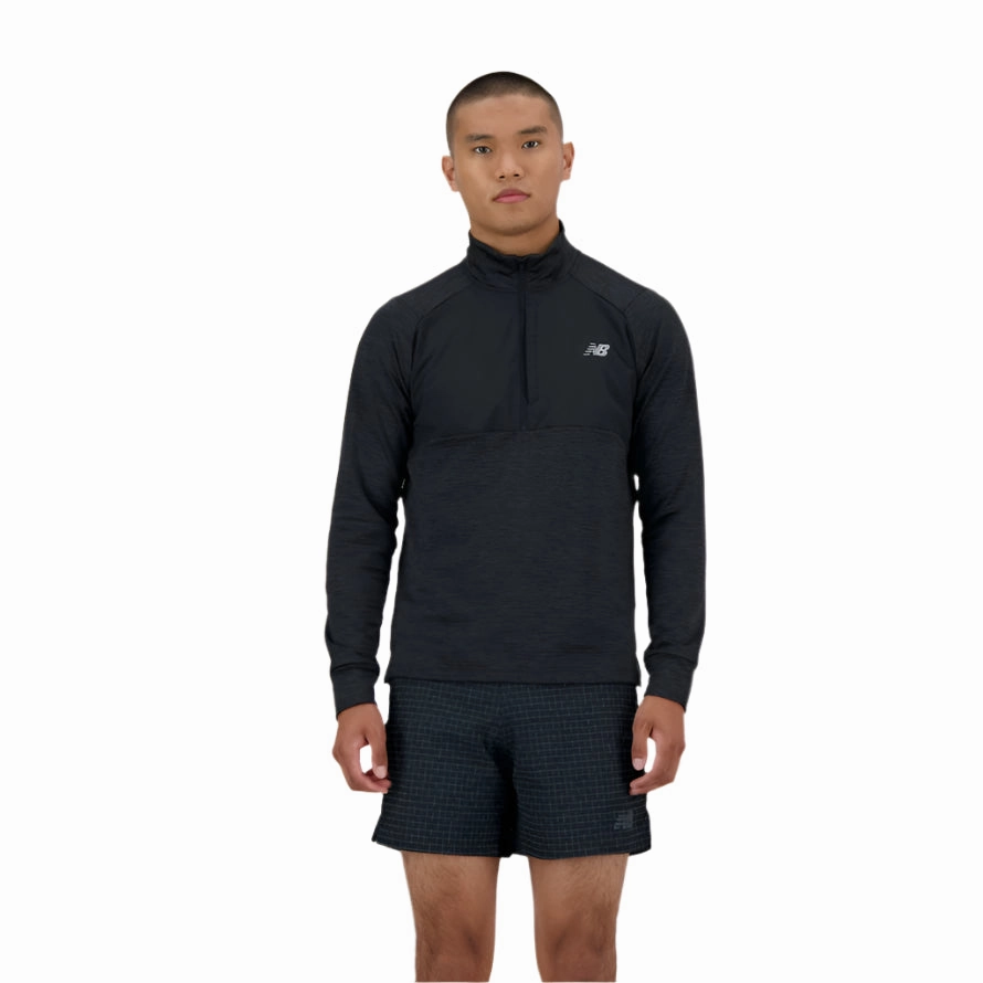 Wrinkle Free Texture Minimalist Cuff Mens QTR ZIP