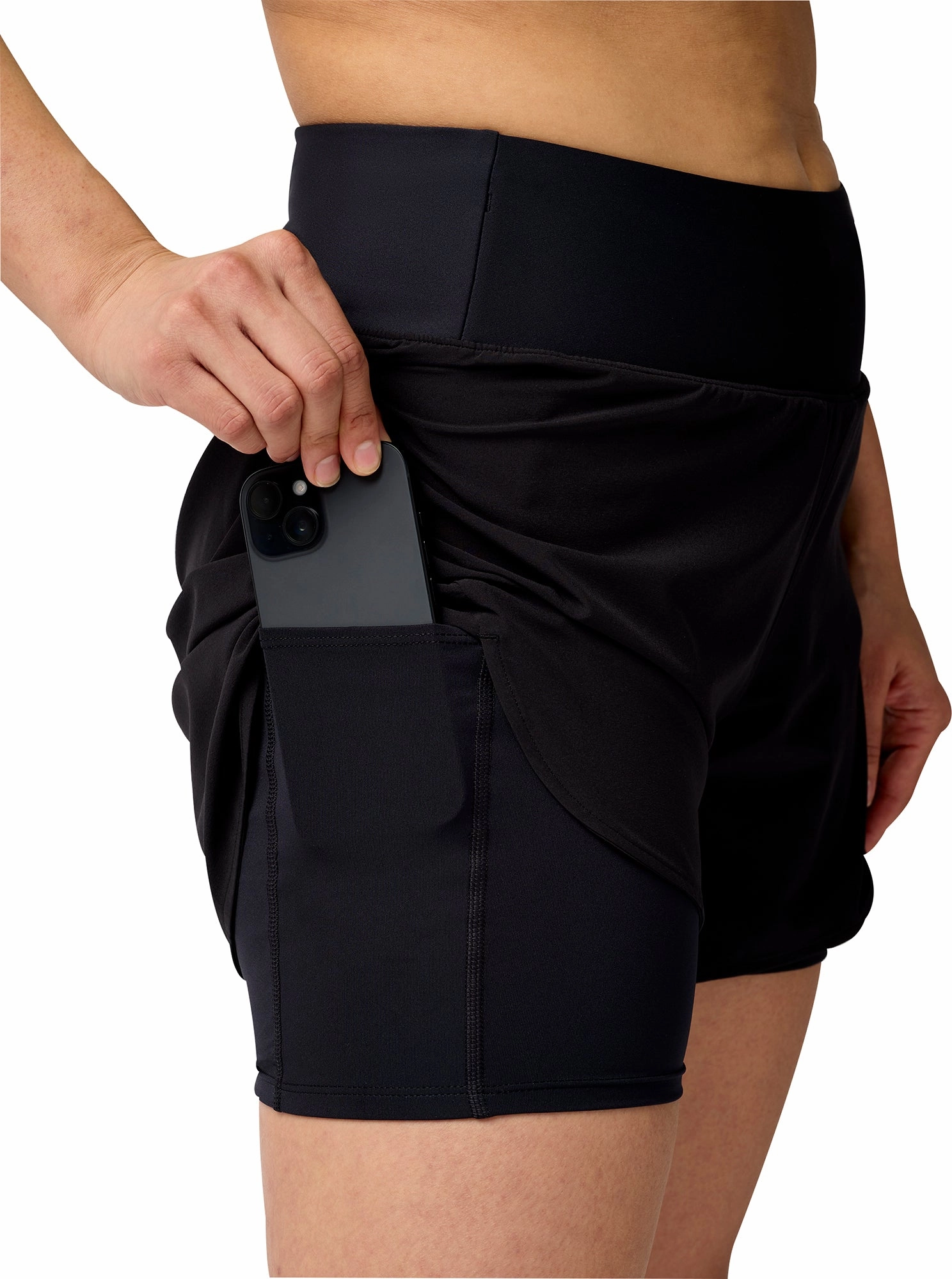 Outdoor Look Brooks 5 Inch Chaser 2 In 1 Womens Running Shorts - Black