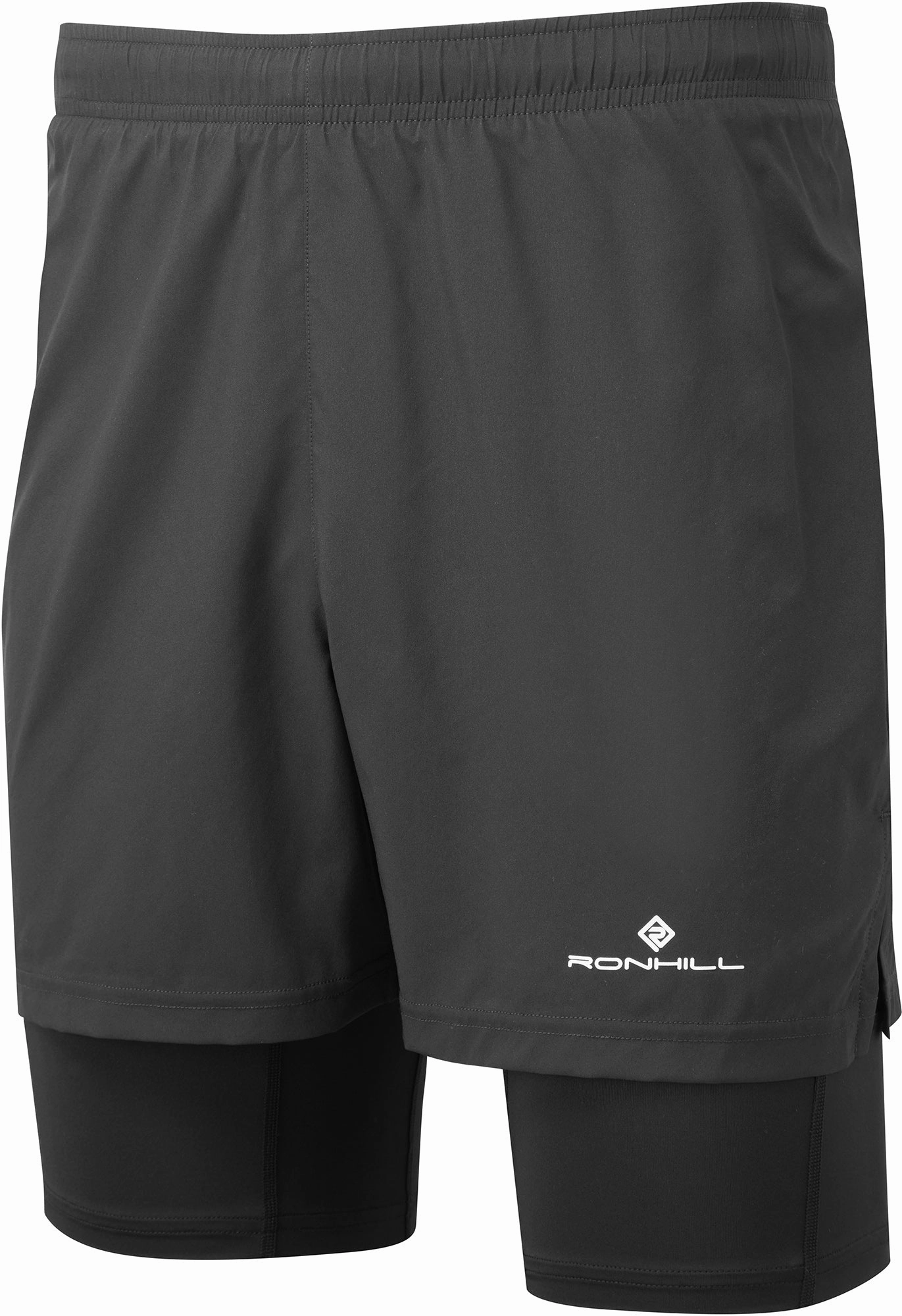 Lightweight Feel Ultra Lightweight Build Ronhill Core Twin 2 In 1 Mens Running Shorts - Black