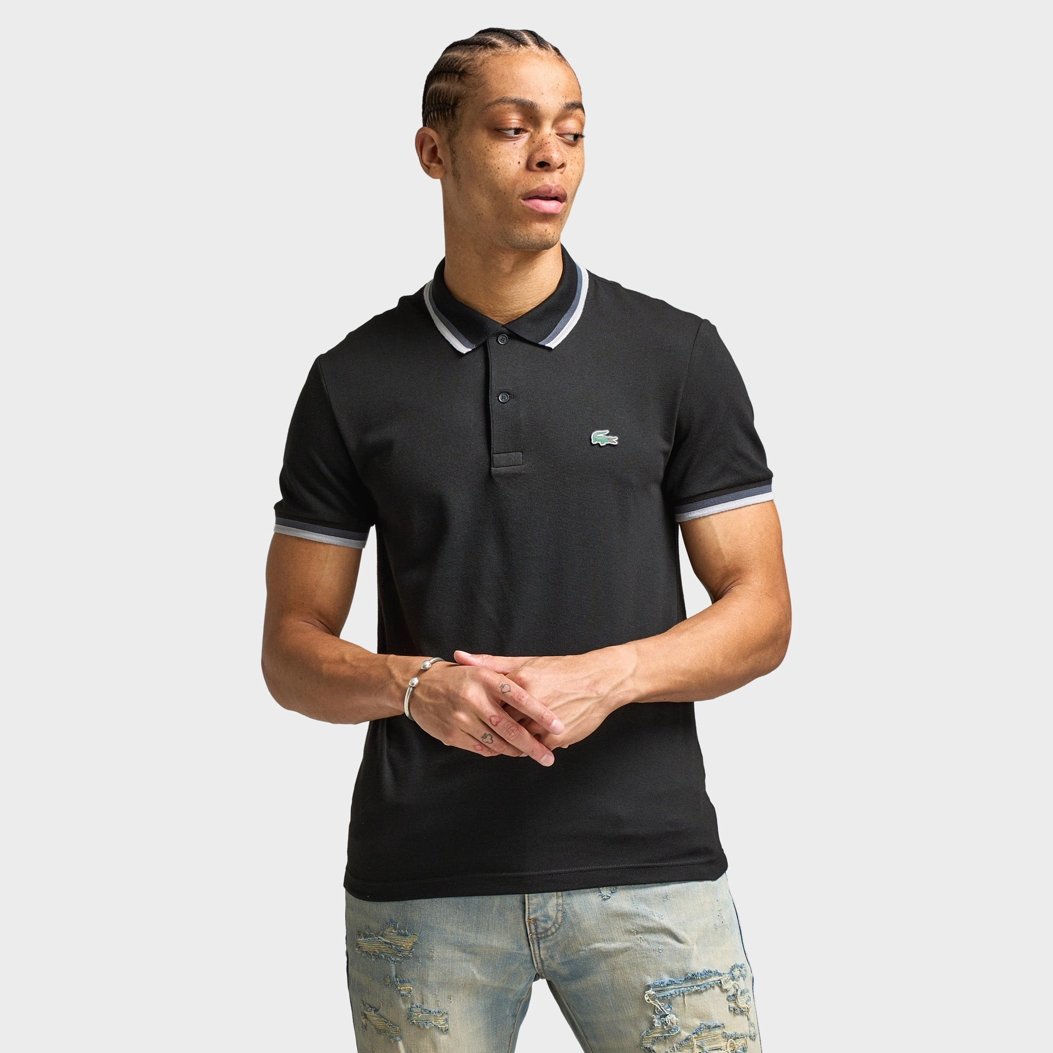 Lacoste Tipped Polo / Black Anti-allergic Durable Material
