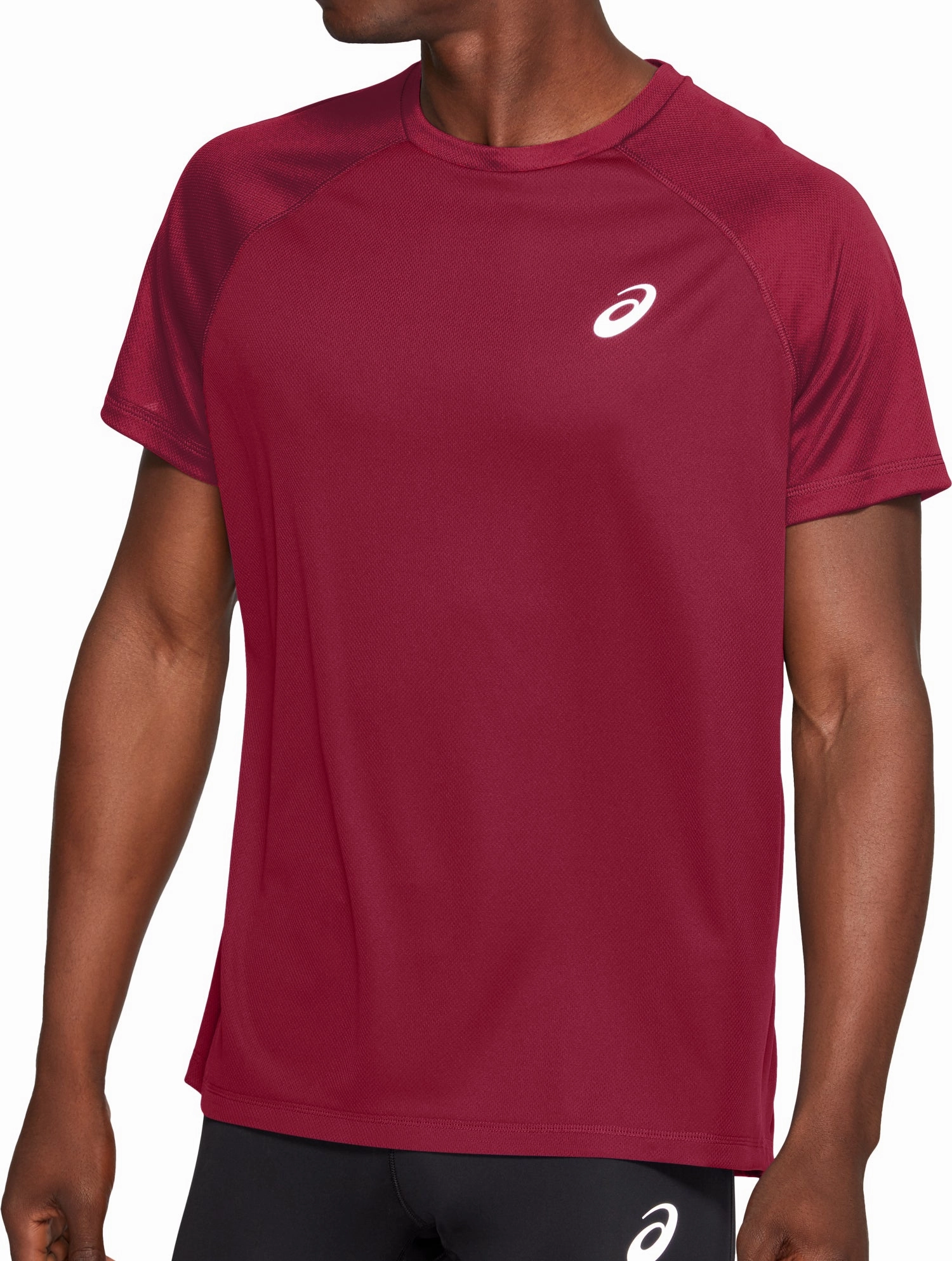 Asics Sport Short Sleeve Mens Running Top - Red discount store