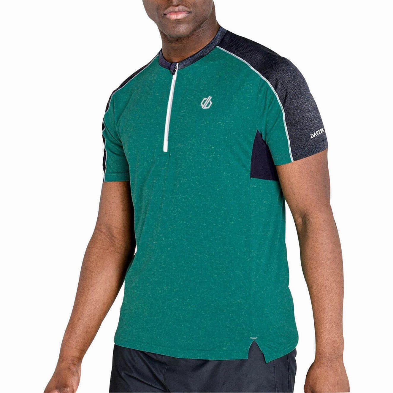 Snow Ready Dare2B Aces II Half Zip Short Sleeve Mens Training Top - Green