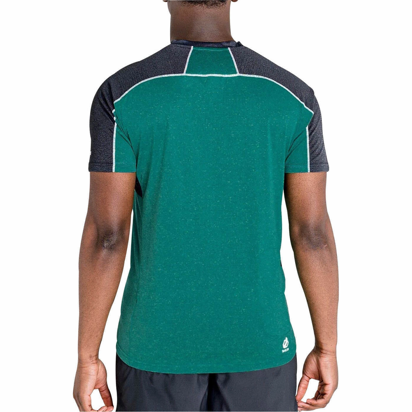 Dare2B Aces II Half Zip Short Sleeve Mens Training Top - Green Durable Stitching WaterRepellentFinish