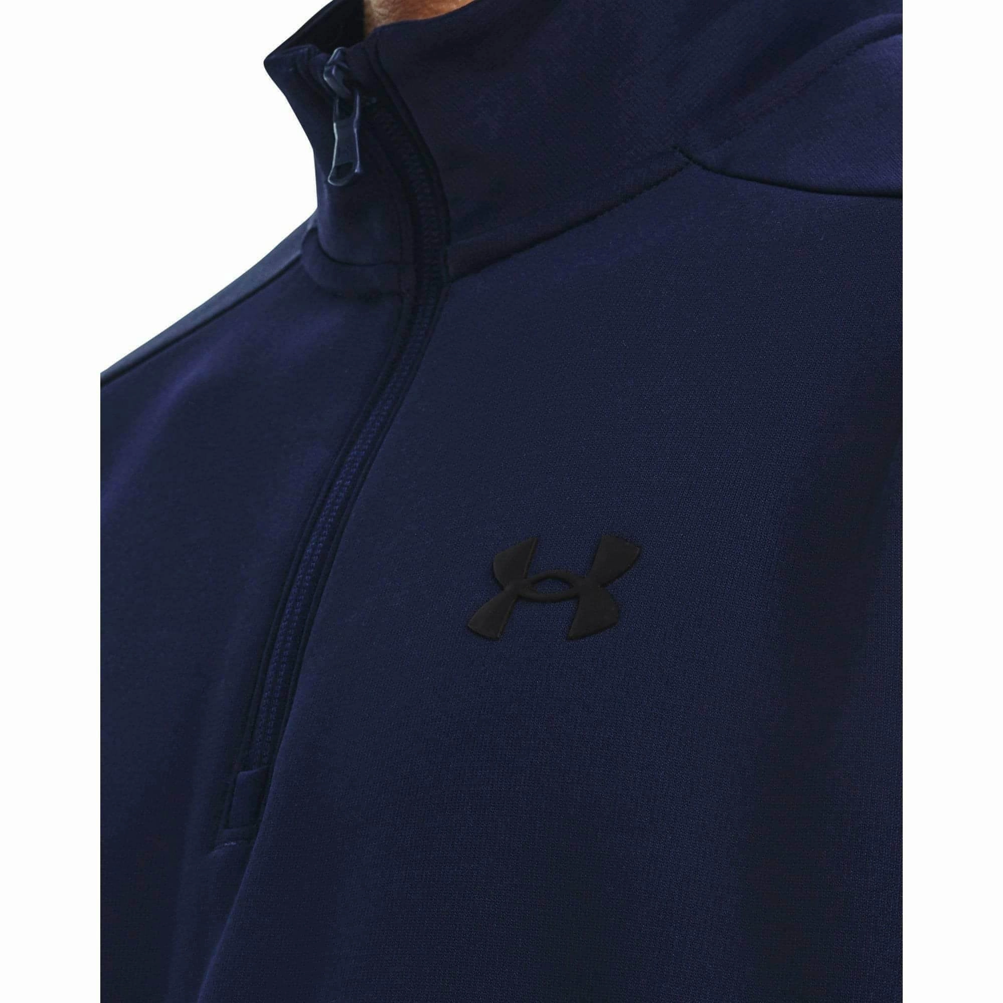 Team Edge Under Armour Fleece Half Zip Long Sleeve Mens Training Top - Navy