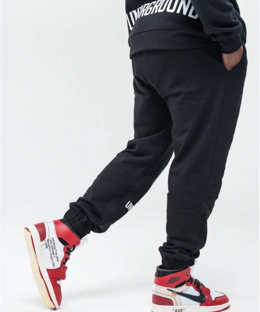 AntibacterialMaterial UNDRGROUND Oversized Cuffed Essentials Joggers (Black)