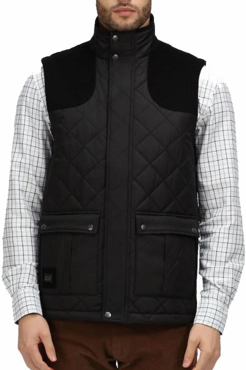 Weatherproof Zipper Closure Regatta Padbury Insulted Mens Gilet - Black