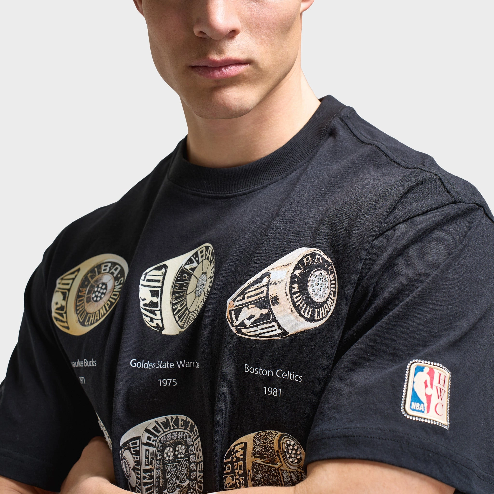 Mitchell & Ness Champ Rings Multi T-Shirt / Black Cooling Technology