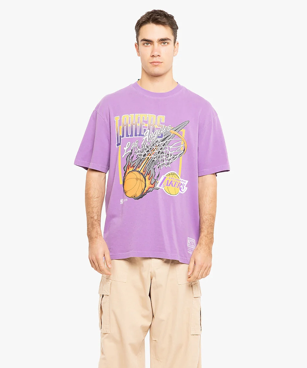 Mitchell & Ness L.A Lakers Fireball Tee (Purple) Group Mood Winter Fit