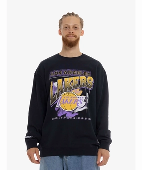 Mitchell & Ness Los Angeles Lakers BRUSH OFF 2.0 Crew (Faded Black) TearResistant Fabric Cool Edge