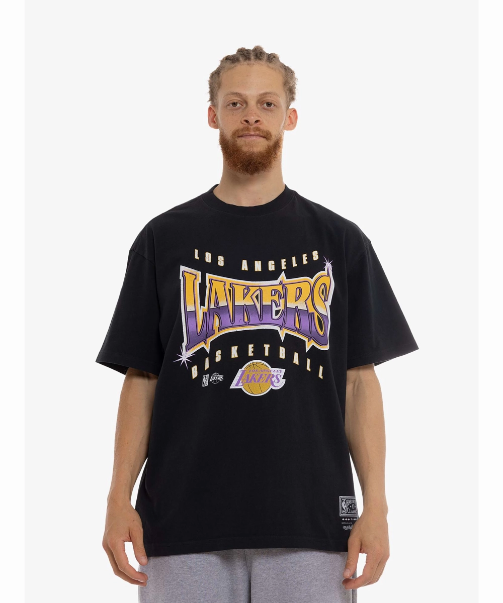 Mitchell & Ness Los Angeles Lakers GLOW UP Tee (Faded Black) Lightweight Composite