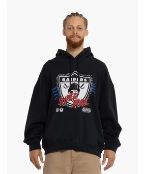 Rain Proof Happy Core Mitchell & Ness Los Angeles Raiders Accolades Hoodie (Faded Black)